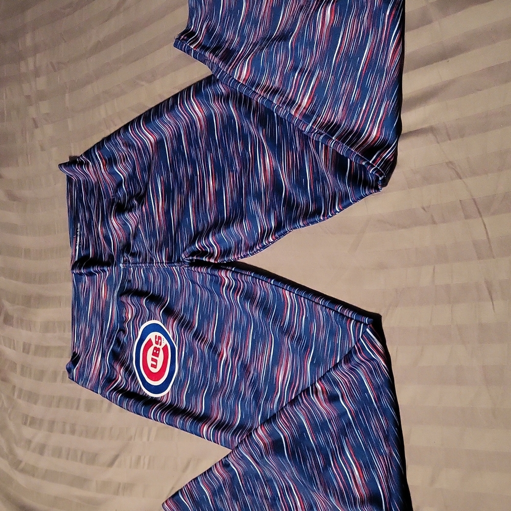 Chicago Cubs Red White & Blue Spandex Leggings. Size L.  Worn once